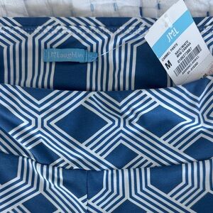 J. McLaughlin Navy and White Geometric Pants